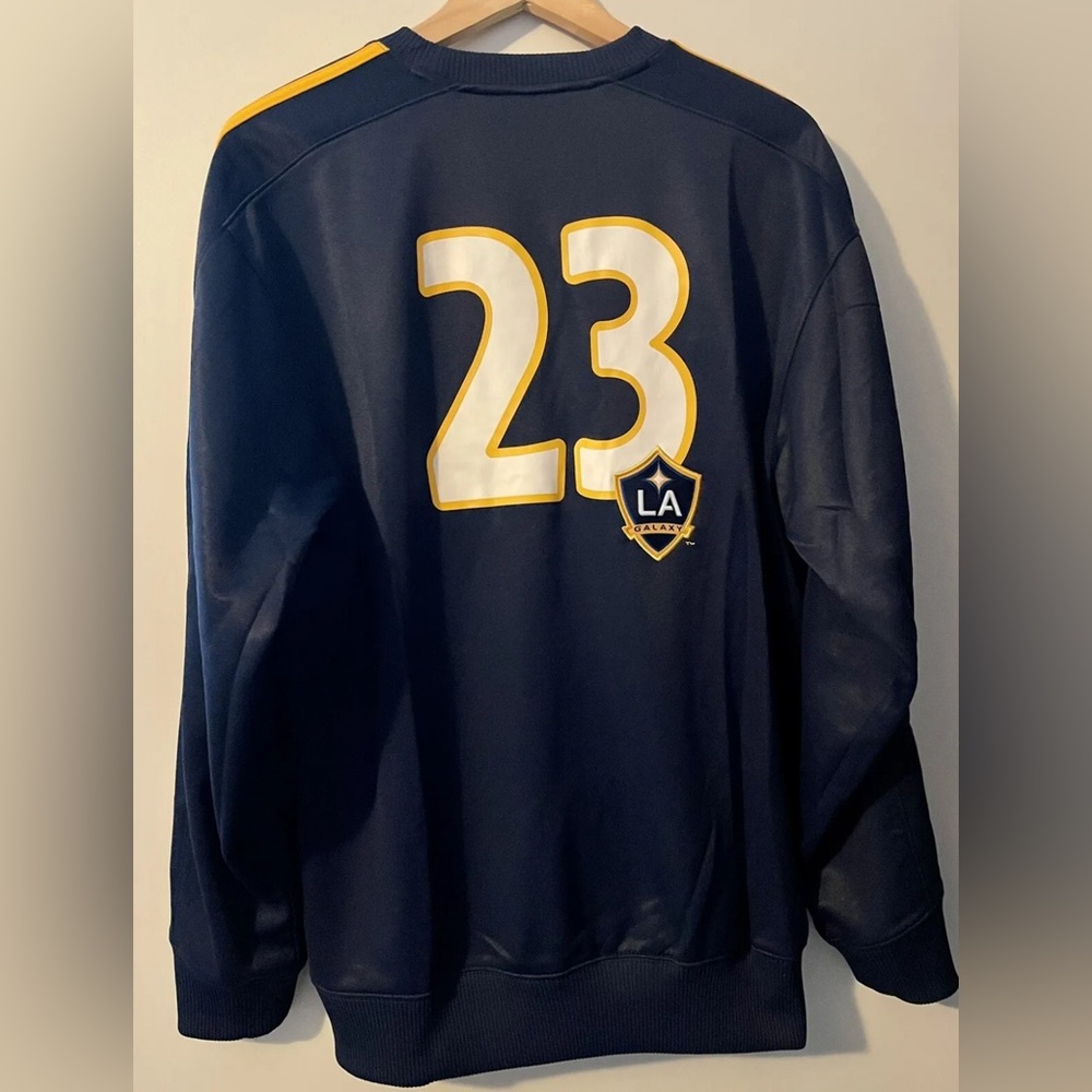 Vintage  ADIDAS NWOT MLS LOS ANGELES GALAXY BECKHAM #23  BLUE SWEATSHIRT Sz.M
